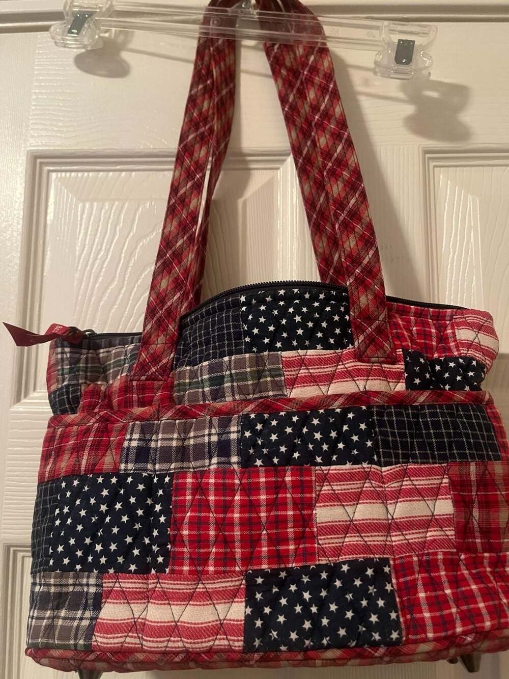 Bella Taylor Quilted Patchwork Patriotic Star Tote Bag